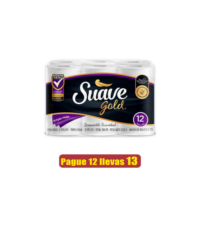 Papel Higiénico Suave Gold Pague 12 Lleve 13